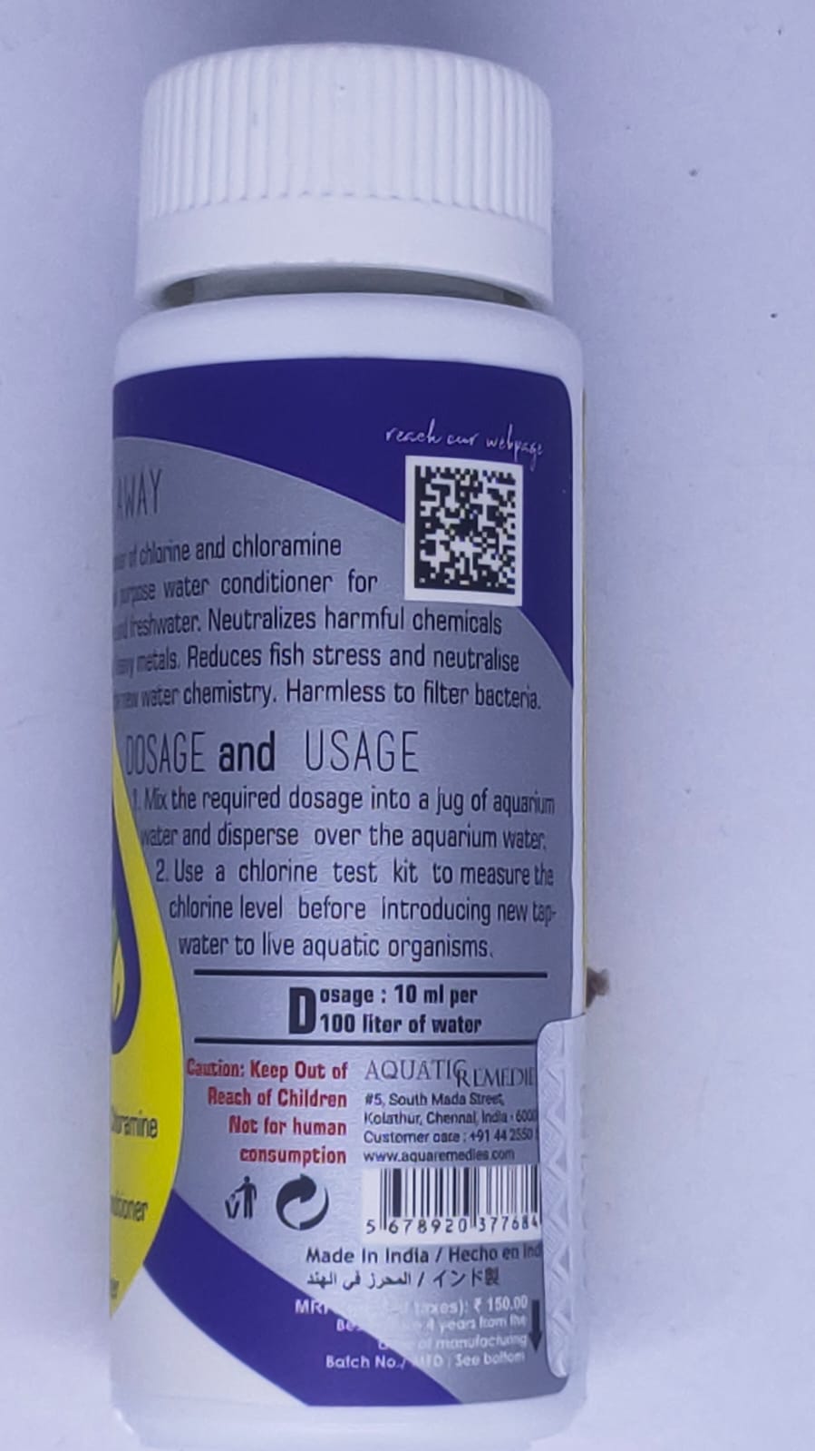 Chlor Away Aquarium Water Conditioner