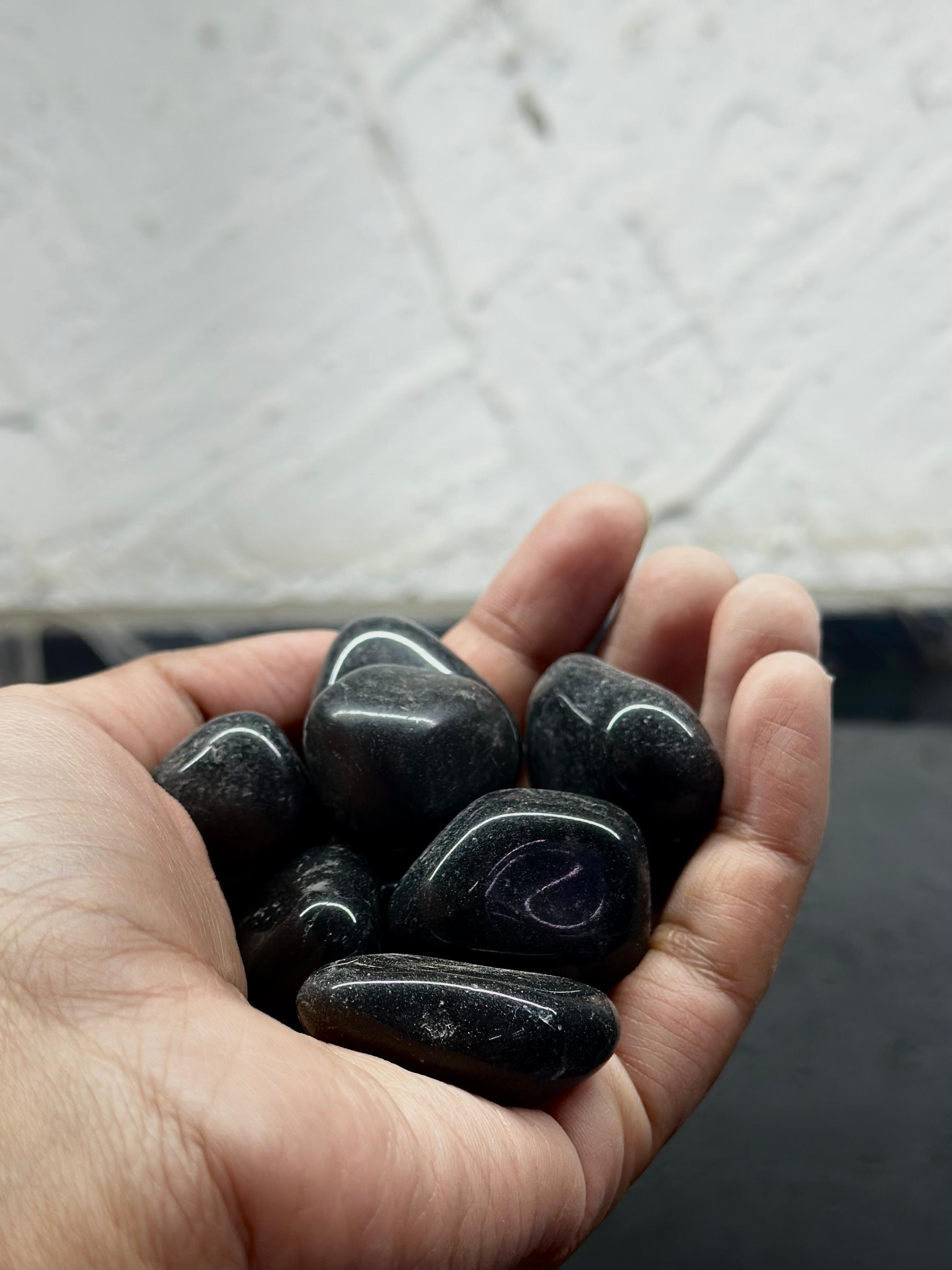 Niwa-ishi (庭石) – Black Polished Pebbles 125g