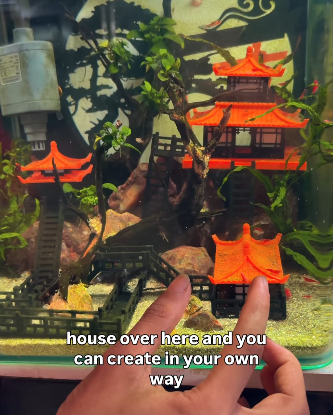 3D DIY Japanese Pagoda Aquarium Ornament Set