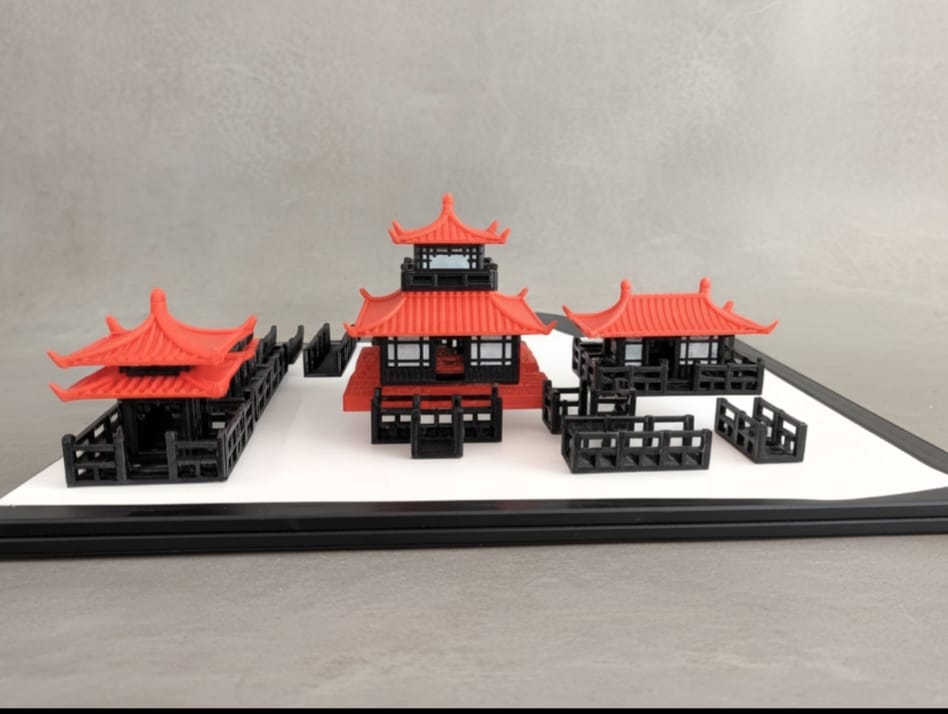 3D DIY Japanese Pagoda Aquarium Ornament Set