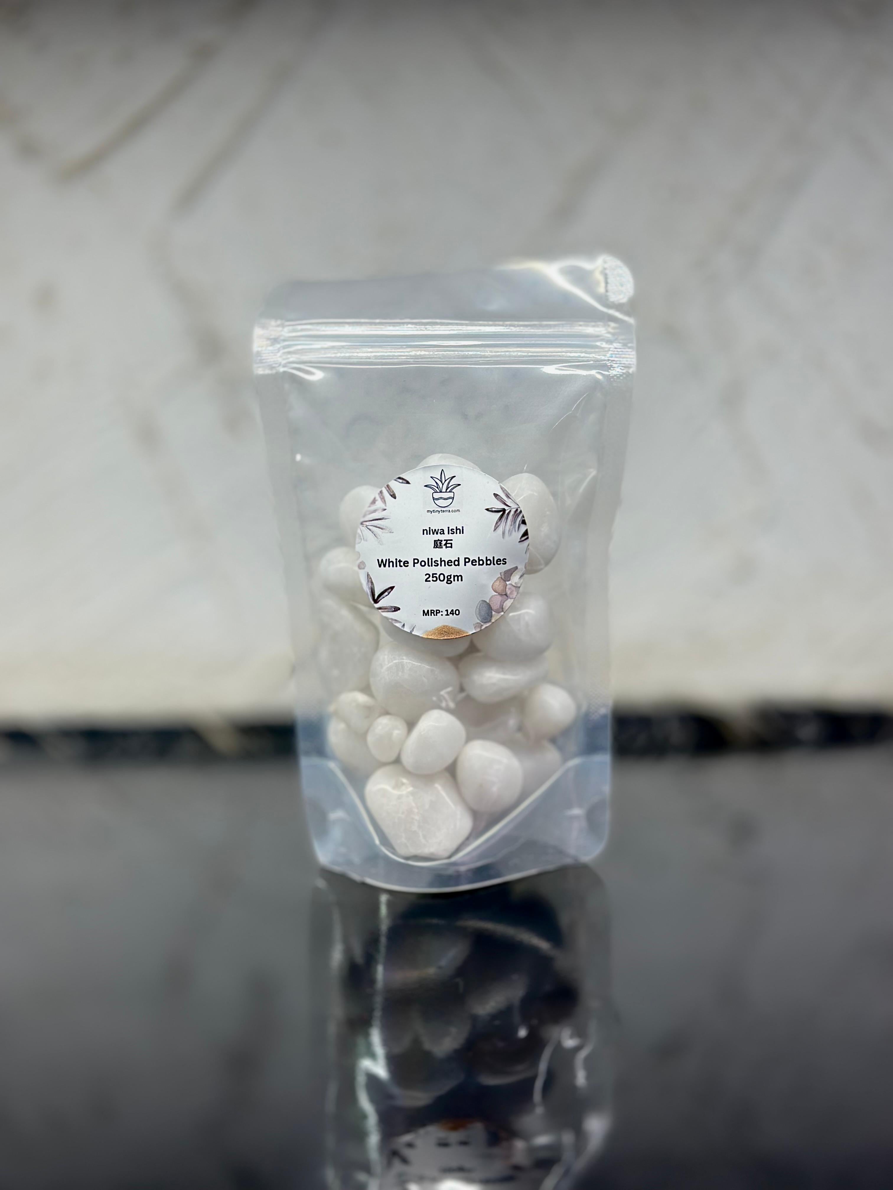 Niwa-ishi (庭石) – White Polished Pebbles 250g