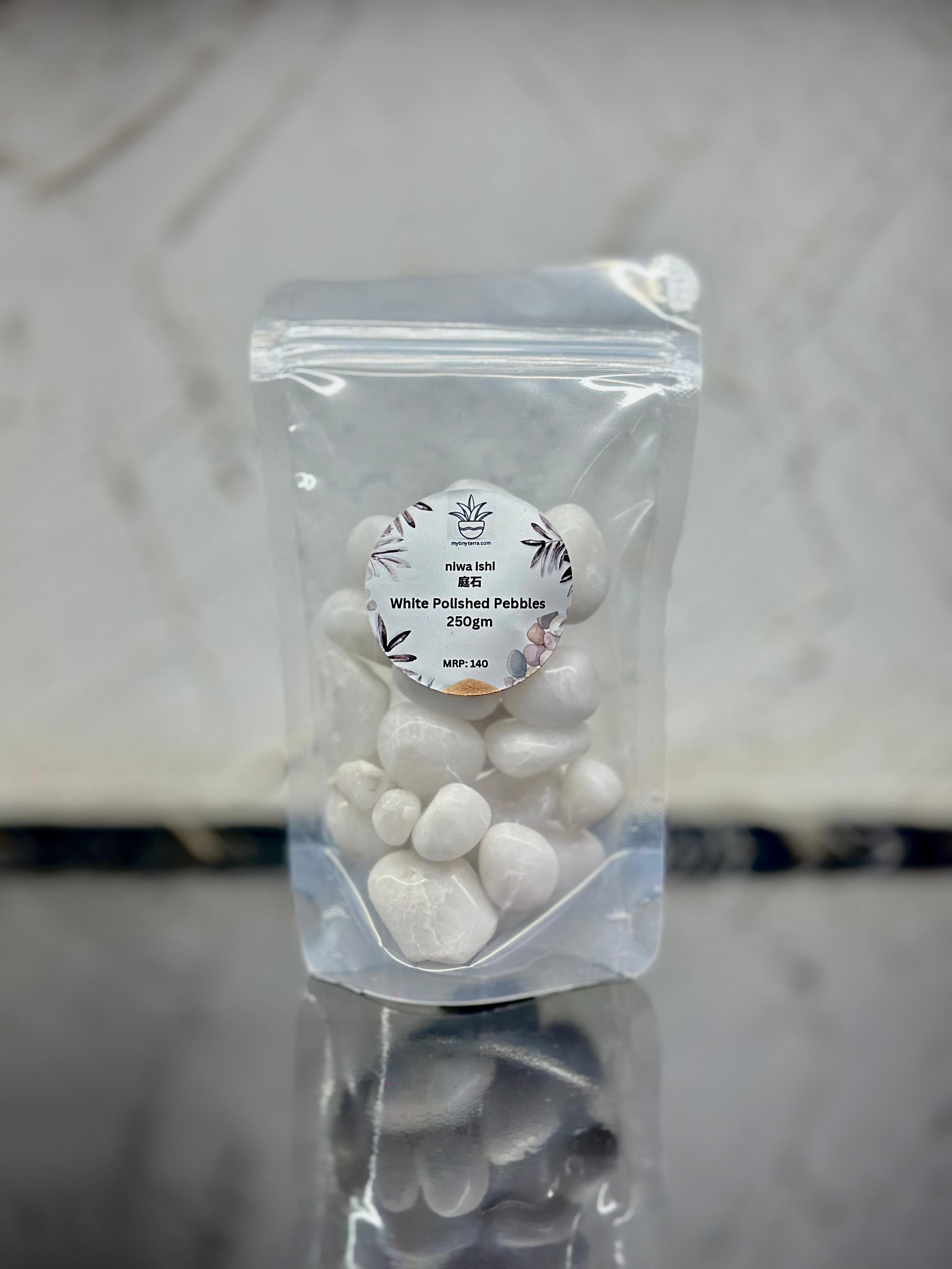 Niwa-ishi (庭石) – White Polished Pebbles 250g