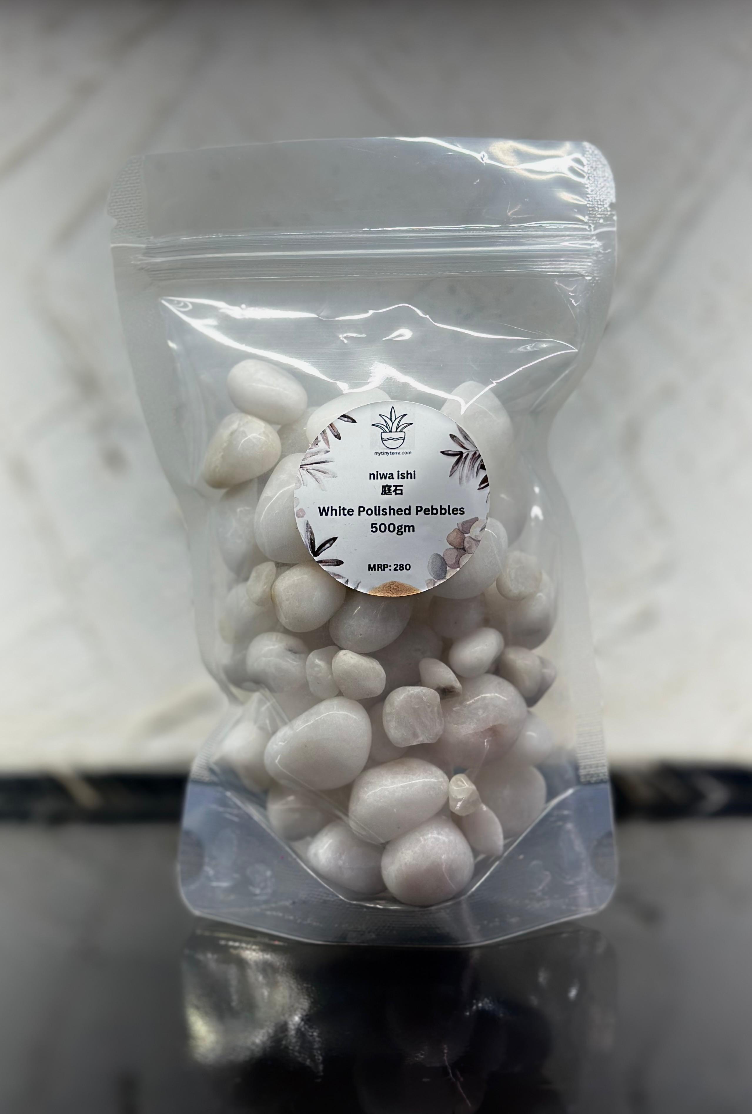 Niwa-ishi (庭石) – White Polished Pebbles 500g