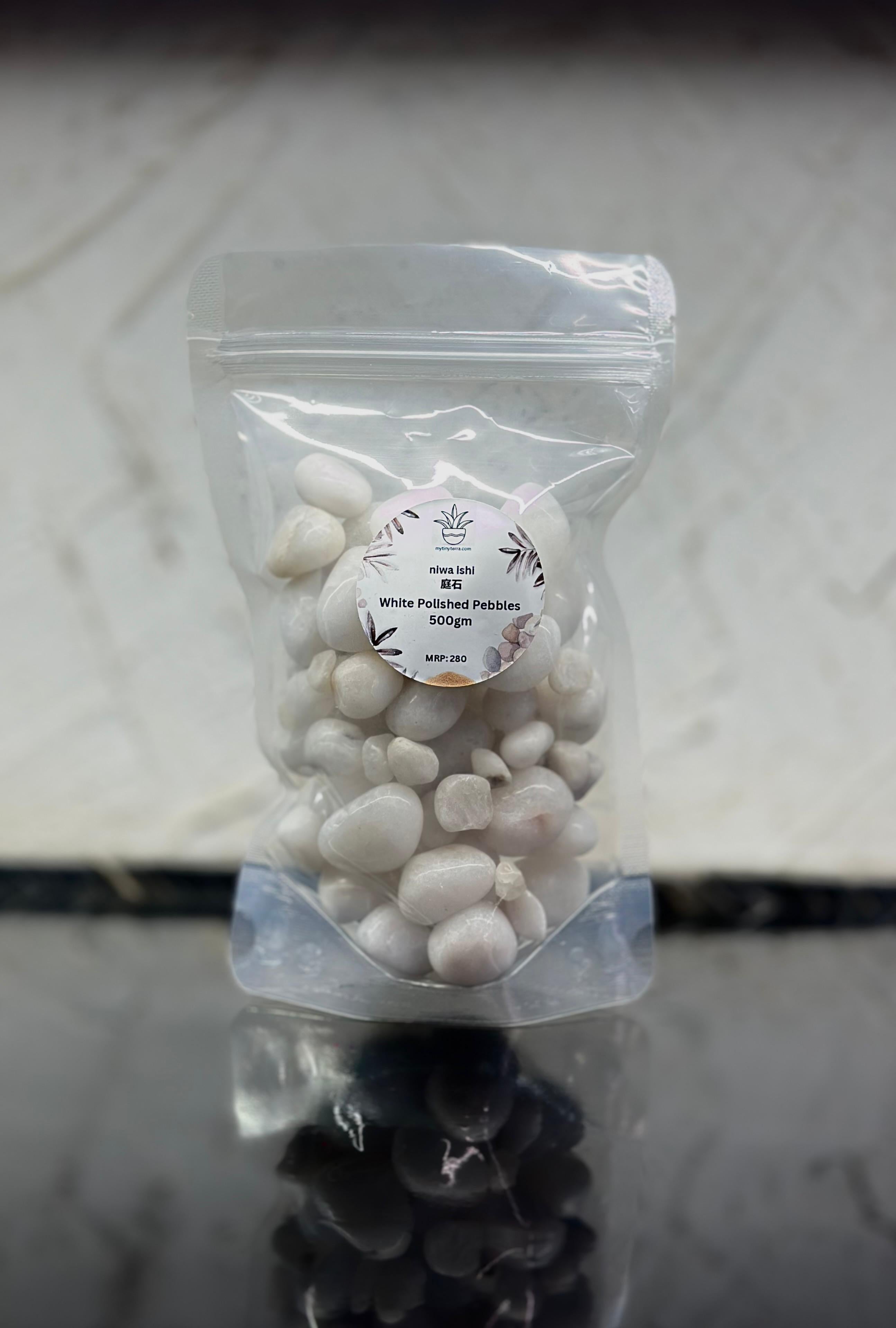 Niwa-ishi (庭石) – White Polished Pebbles 500g