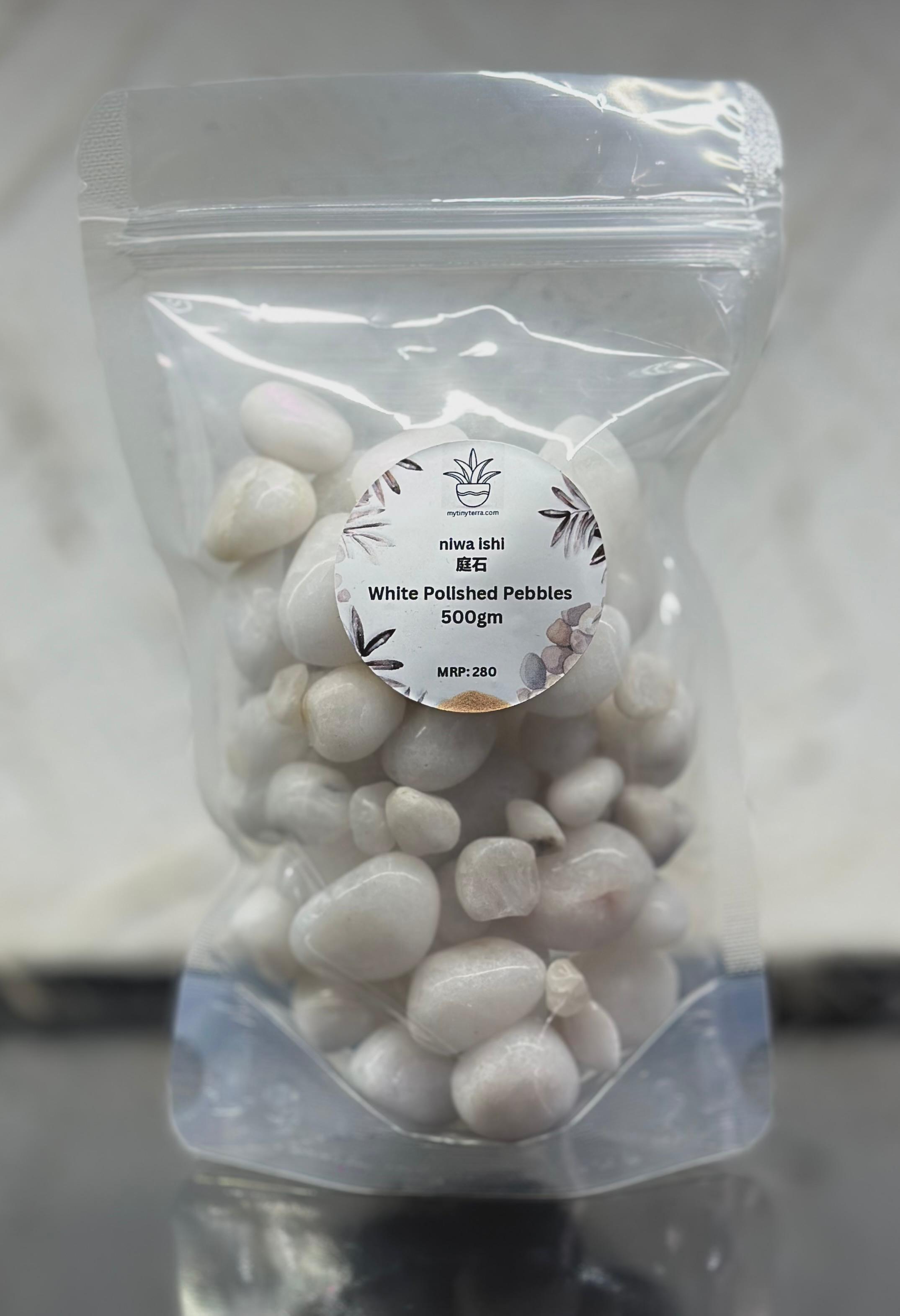 Niwa-ishi (庭石) – White Polished Pebbles 500g