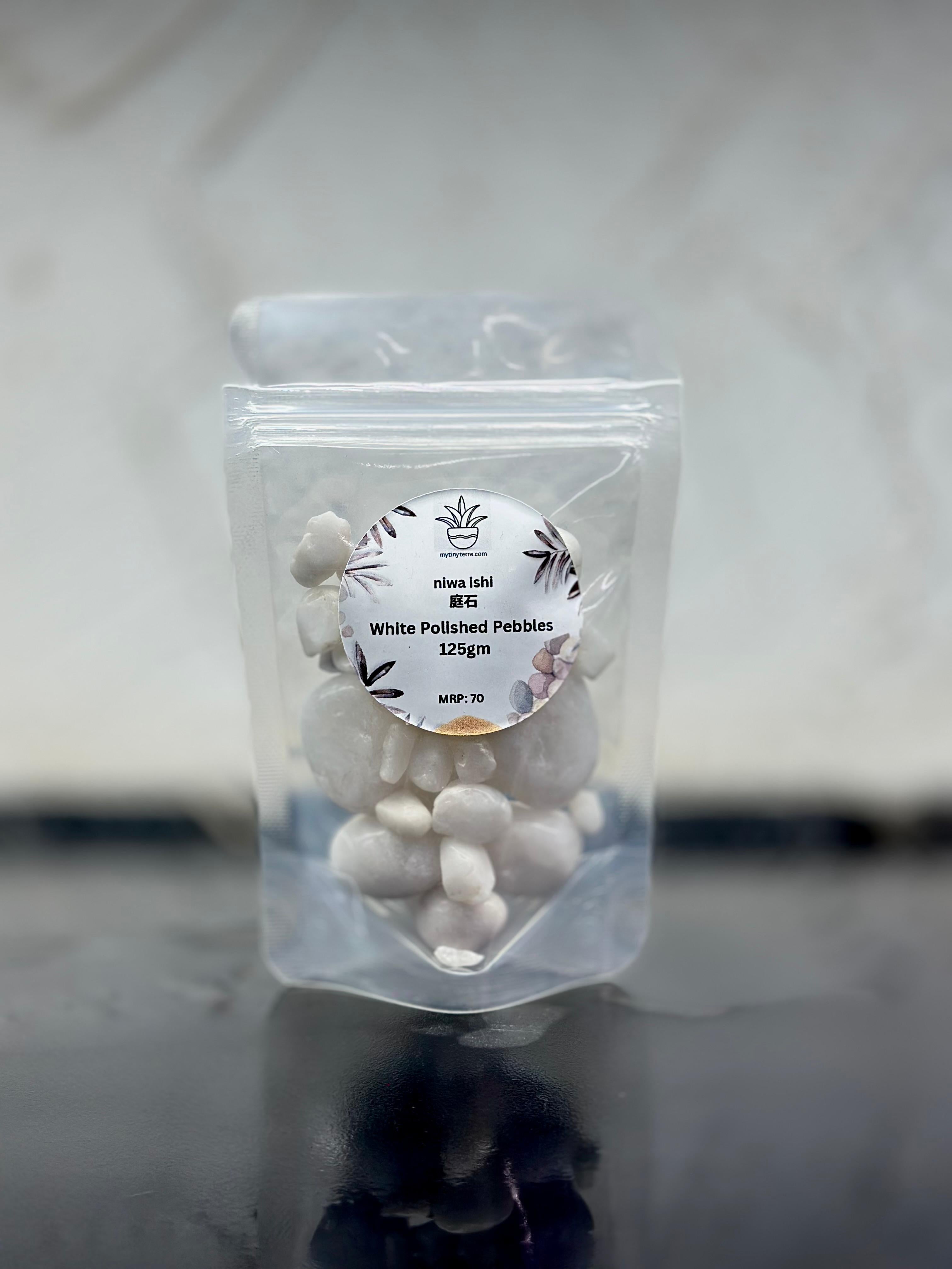 Niwa-ishi (庭石) – White Polished Pebbles 125g