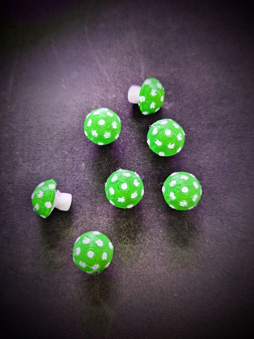 3D Mushrooms Green and White - Small