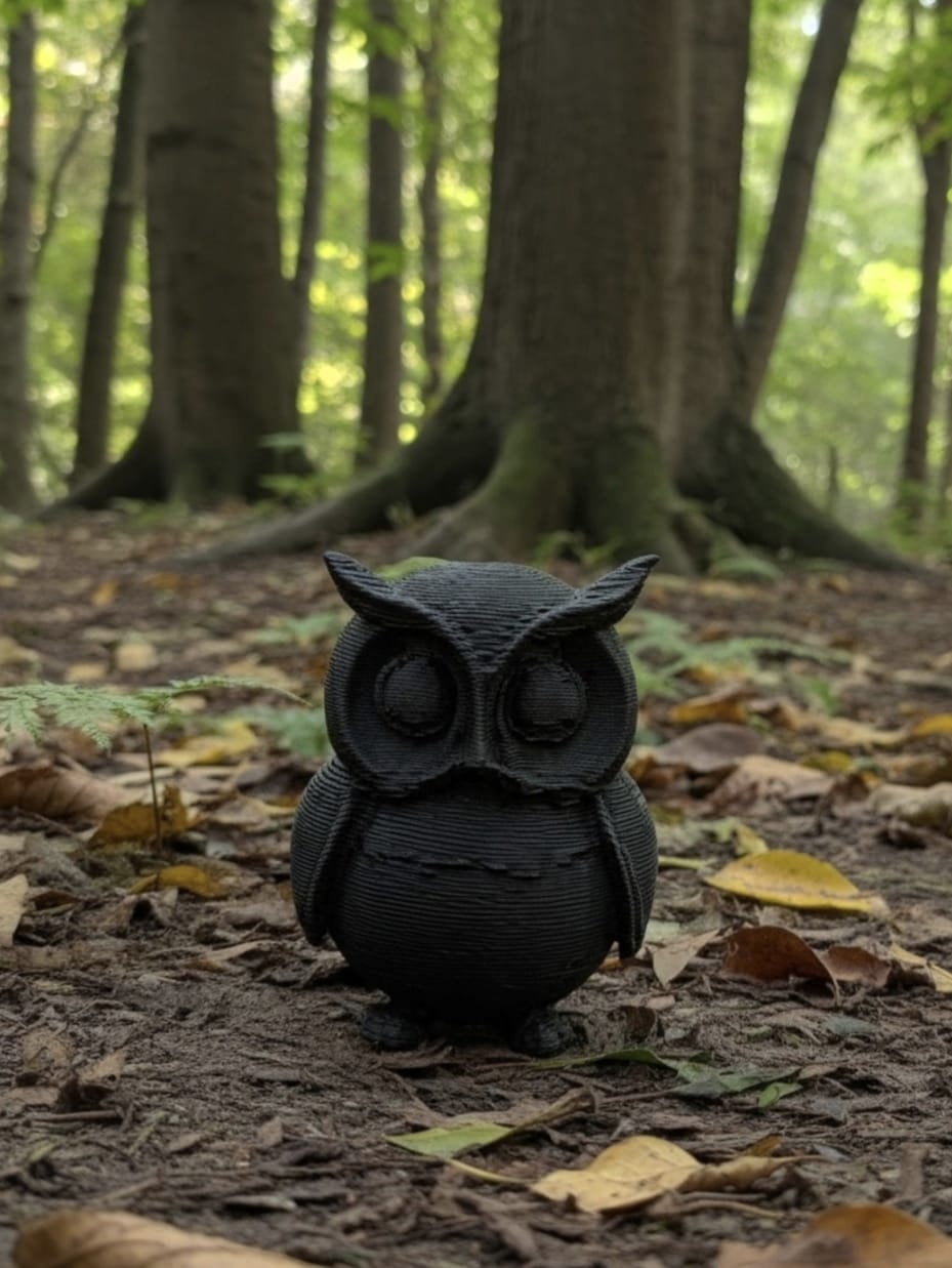 3D Black Owl (Small) - Single