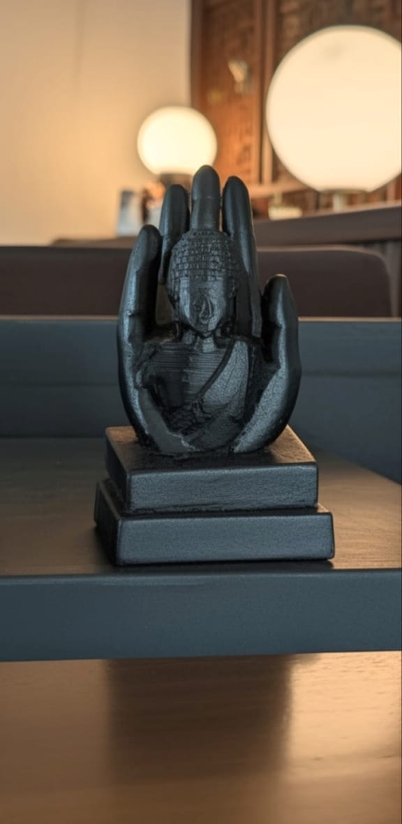 3D Palm Buddha - Single (Black & White)