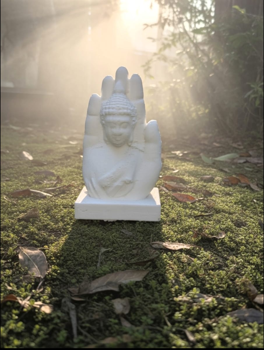 3D Palm Buddha - Single (Black & White)