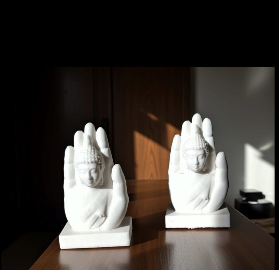 3D Palm Buddha - Single (Black & White)