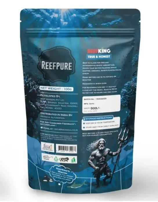 Reefking ReefPure 100Ml for 300 Litres regenerative organic media absorbent reef safe